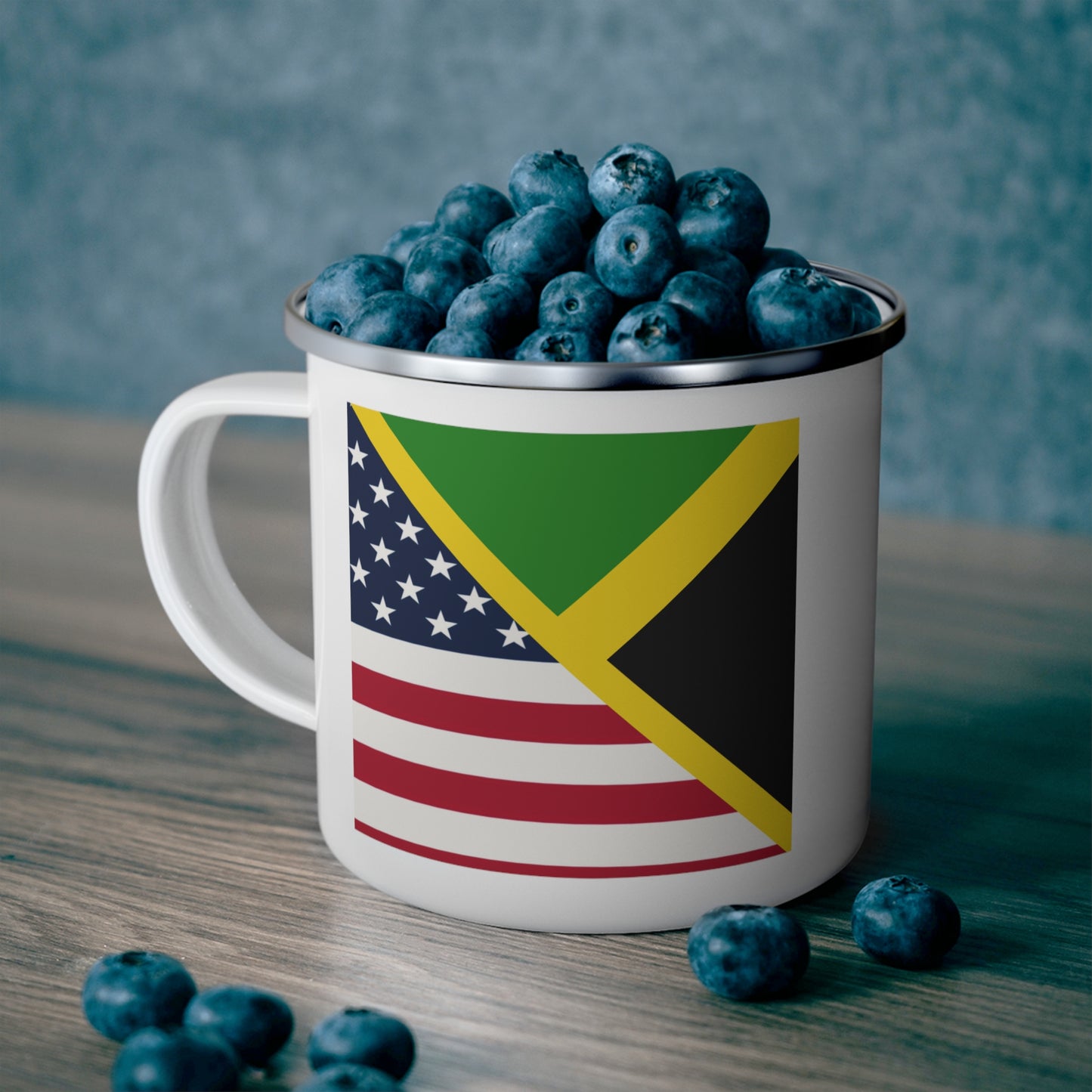 Jamaican American Flag | Jamaica United States 12oz Enamel Mug