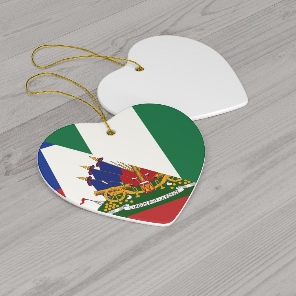 Haiti Nigeria Flag Ceramic Ornaments | Haitian Nigerian Naija Christmas Tree