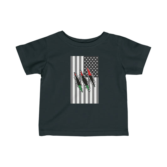 Infant Pan African USA Flag Claw Mark Toddler Tee Shirt