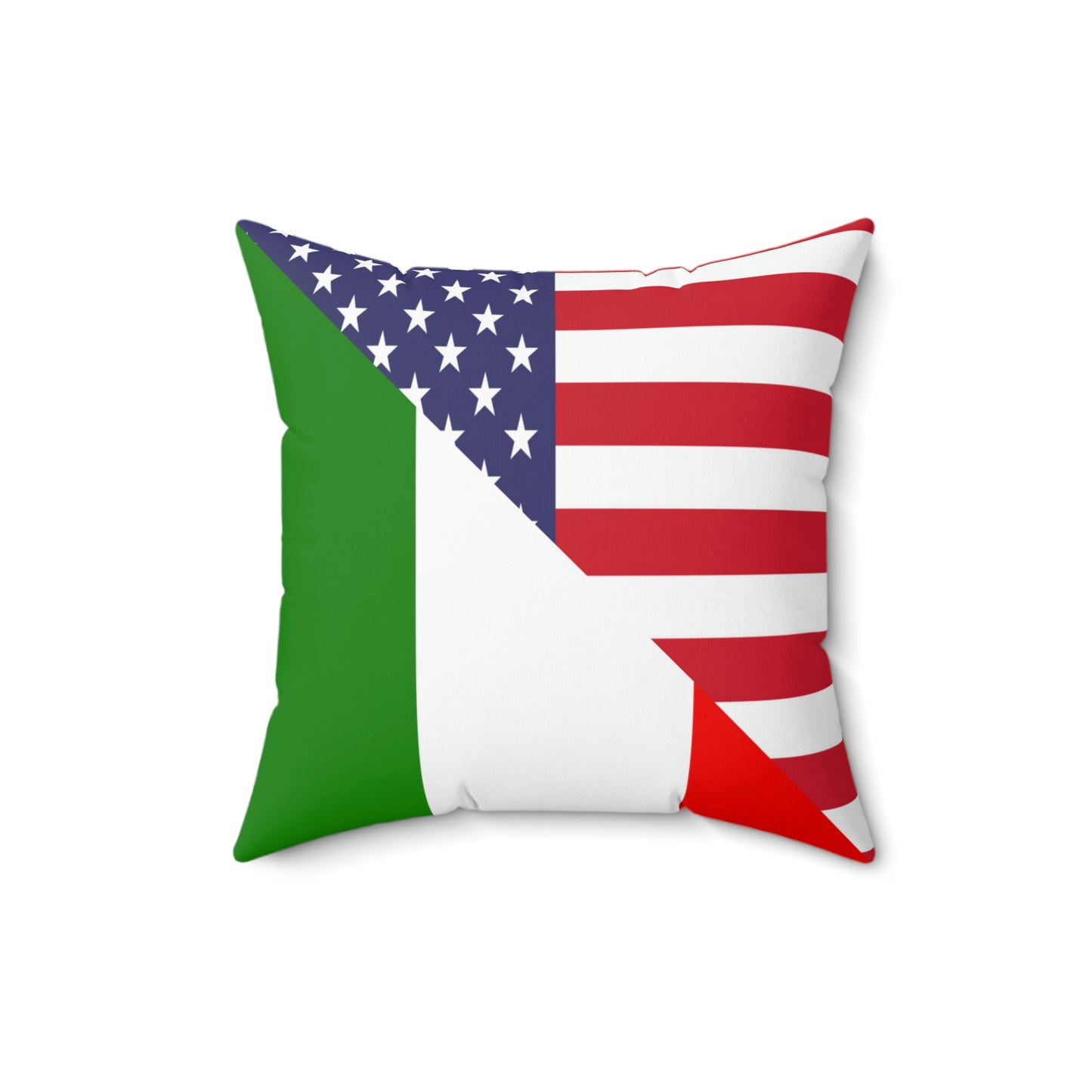 Italian American Flag Italy Italiano USA Spun Polyester Square Pillow