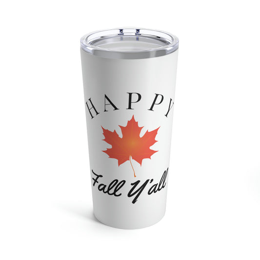 Happy Fall Yall | Orange Leaf Black Autumn Leaves Tumbler 20oz