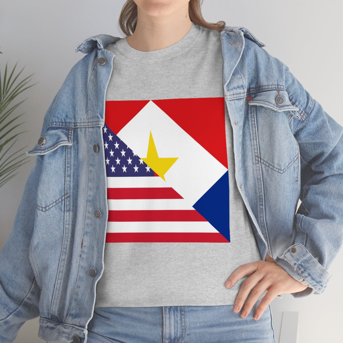 Saba American Flag Half Sabaean USA T-Shirt | Unisex Tee Shirt