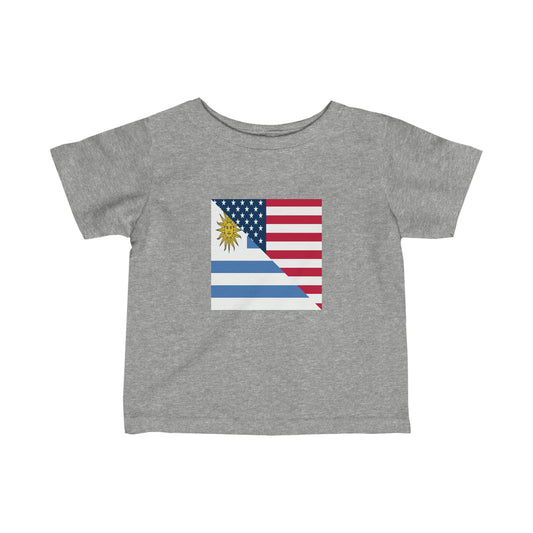 Infant Uruguay American Flag Half Uruguayan USA Toddler Tee Shirt