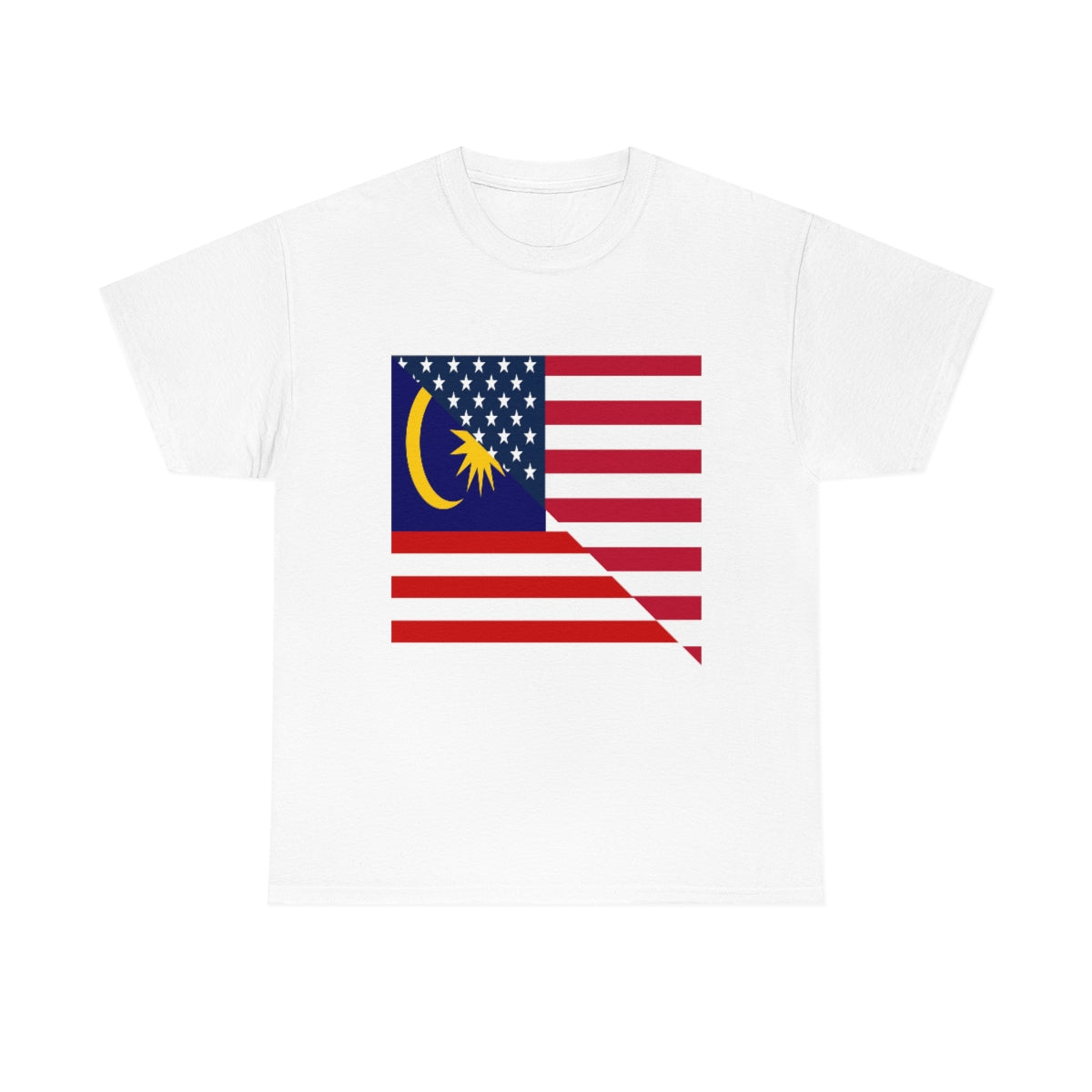 Malaysia American Flag Half Malaysian USA  T-Shirt | Unisex Tee Shirt