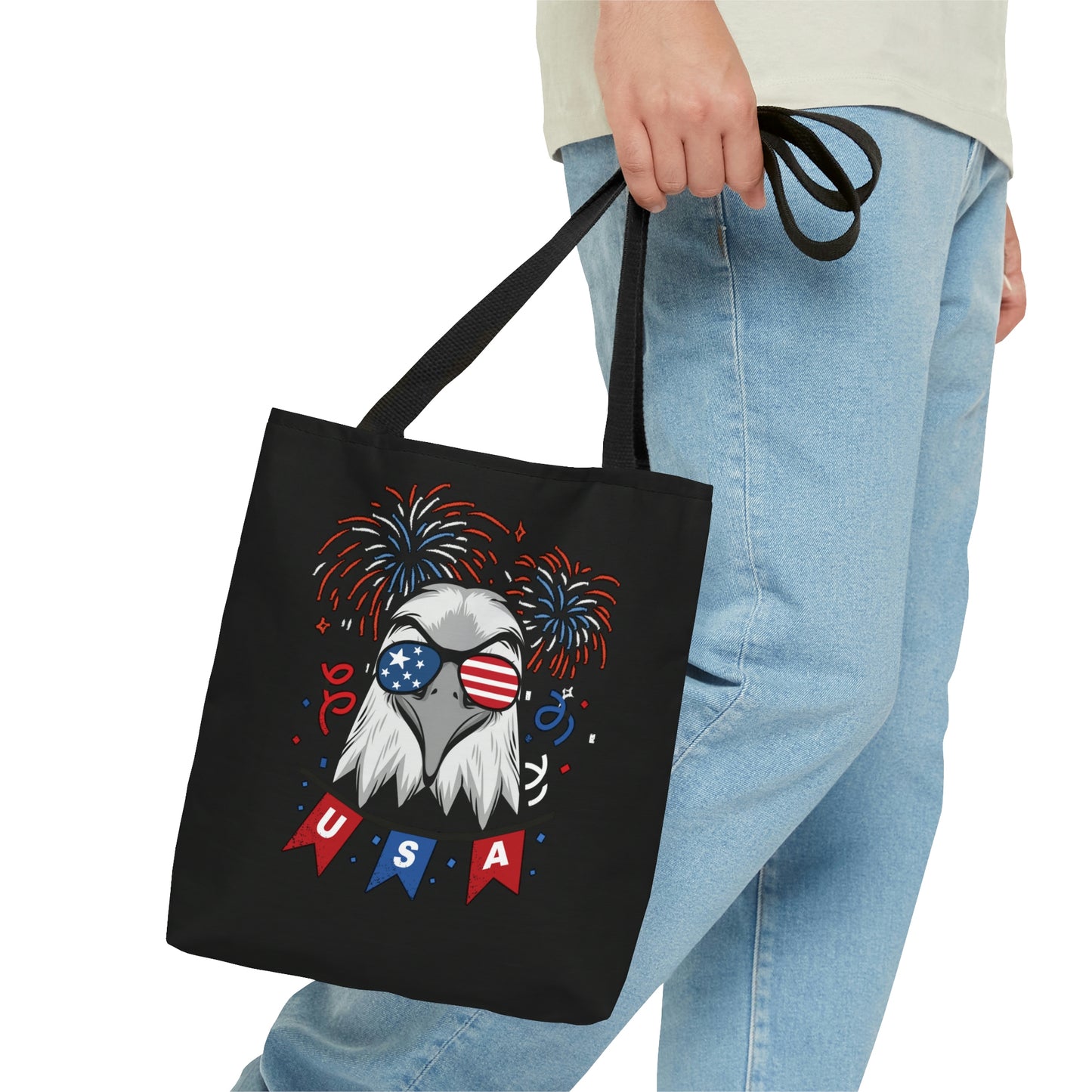 American Bald Eagle USA Flag Tote Bag | Shoulder Bag