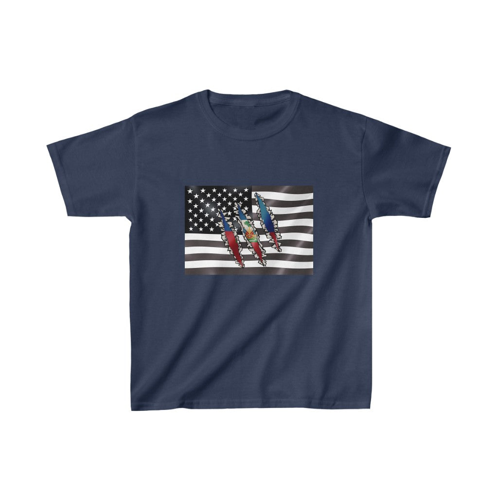 Kids Slashed Haitian Flag | Haiti T-Shirt | Unisex Tee Shirt