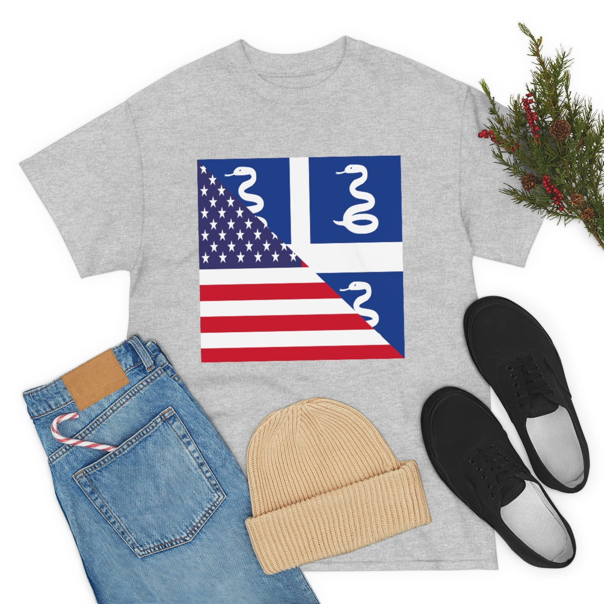 Martinique American Flag Half Martinician USA T-Shirt | Unisex Tee Shirt