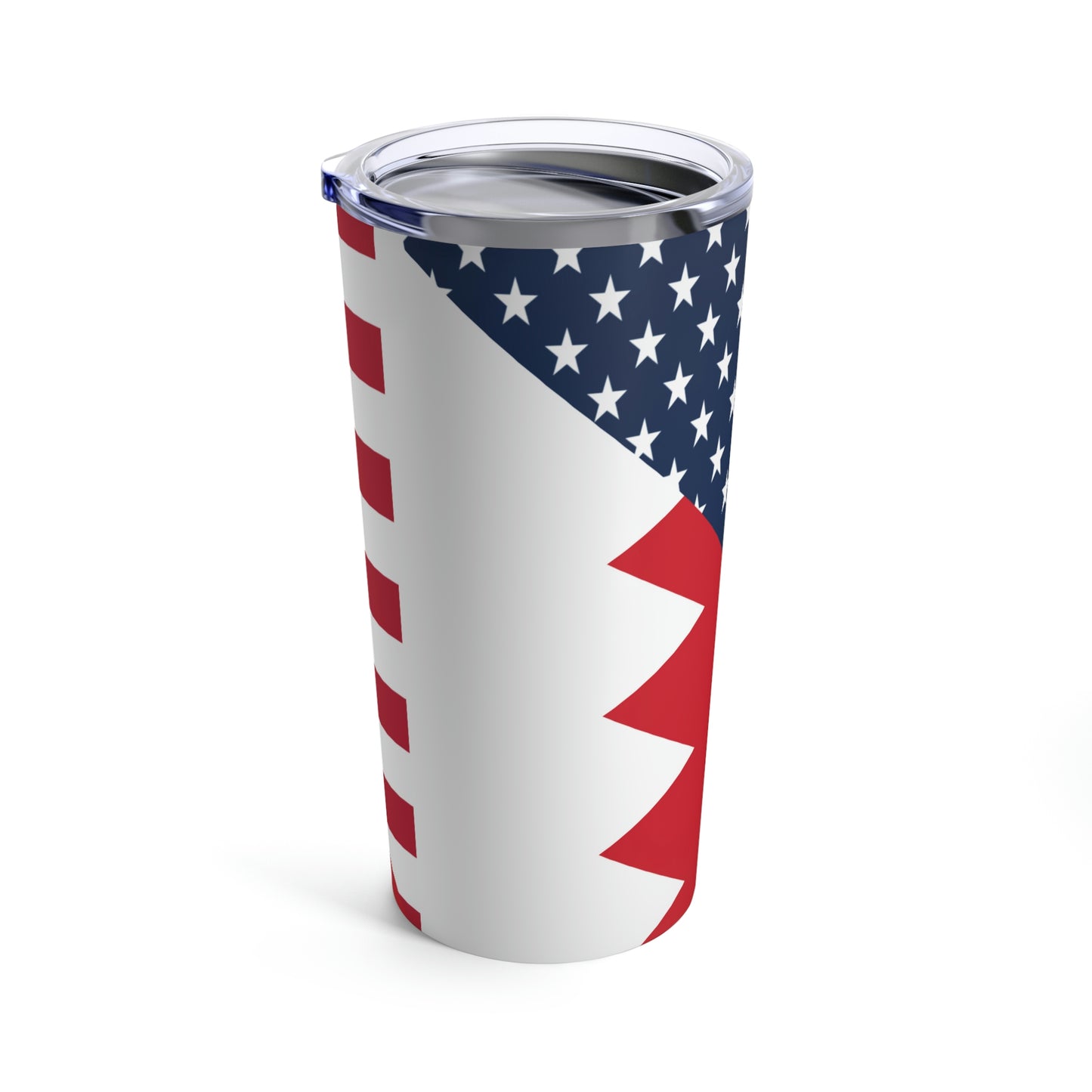 Bahrain American Flag Half Bahraini USA Tumbler 20oz Beverage Container