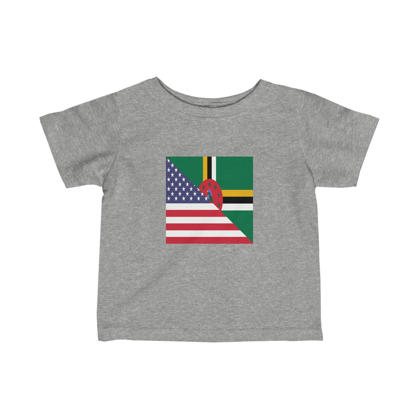 Infant Dominican American Flag Dominica USA Half Toddler Tee Shirt