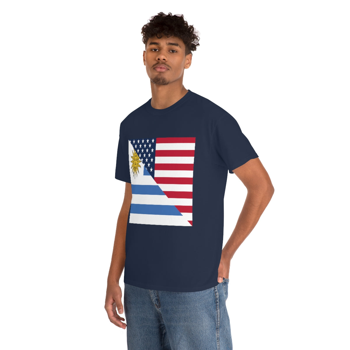 Uruguay American Flag Half Uruguayan USA T-Shirt | Unisex Tee Shirt