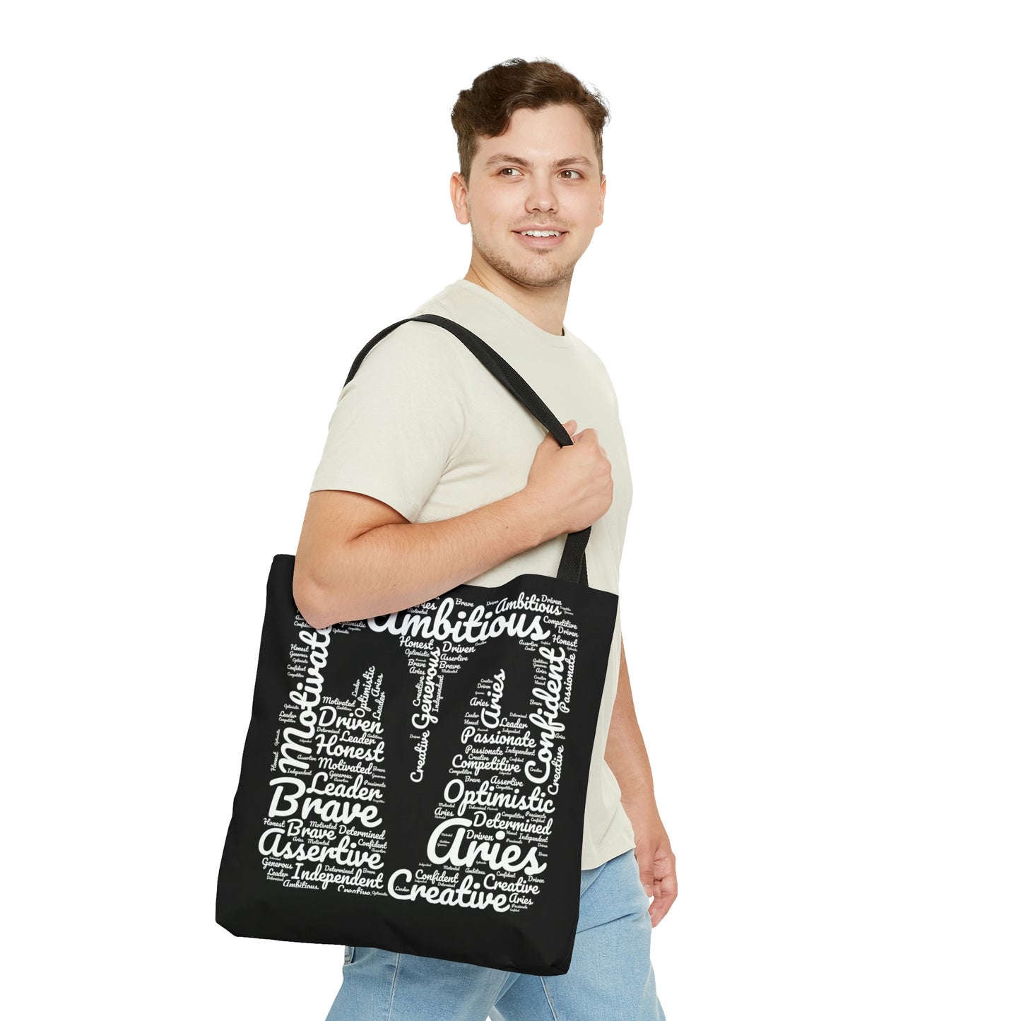 Aries Zodiac Sign Astrology White Tote Bag | Shoulder Bag