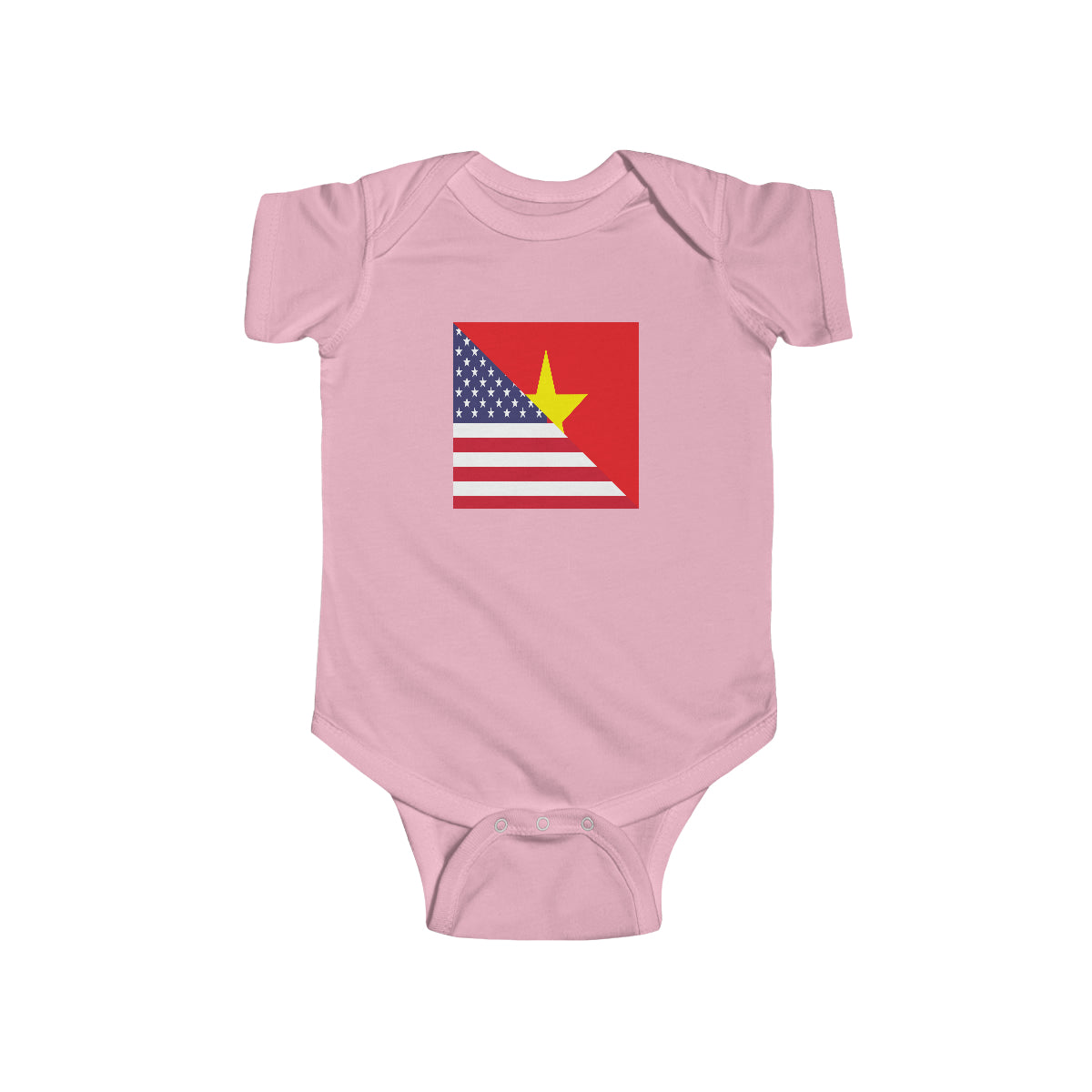 Vietnamese American Flag Half Vietnam USA Baby Bodysuit | Newborn Boy Girl