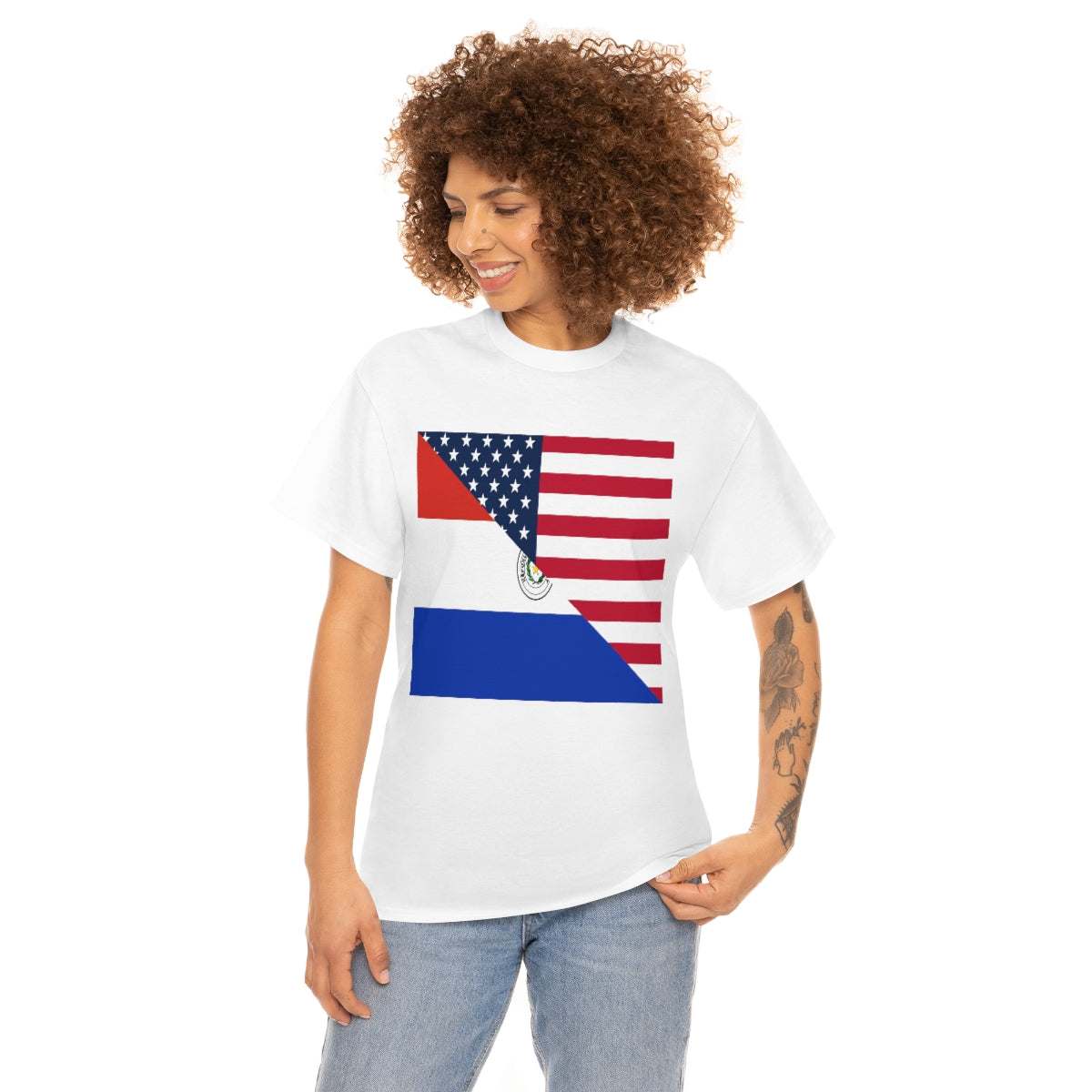 Paraguay American Flag Half Paraguyan USA T-Shirt | Unisex Tee Shirt