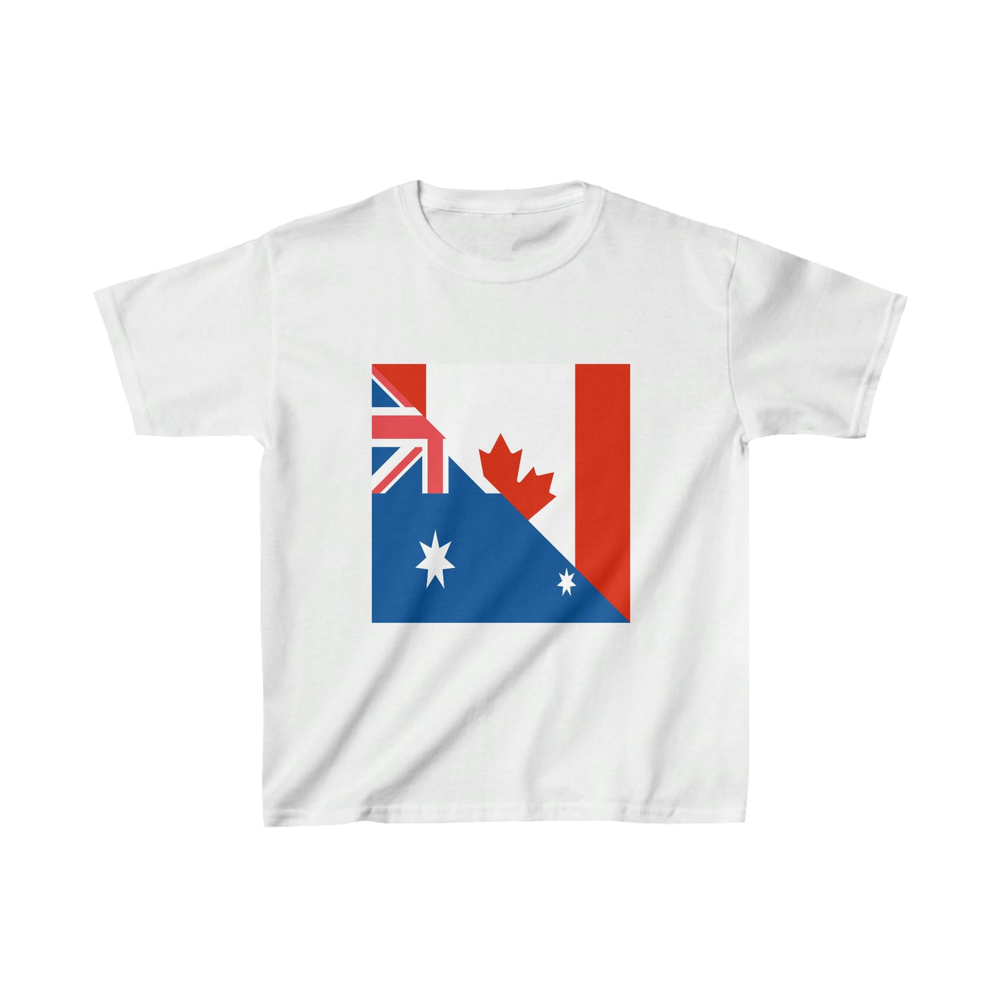 Kids Australian Canadian Flag Half Australia Canada T-Shirt | Unisex Tee Shirt