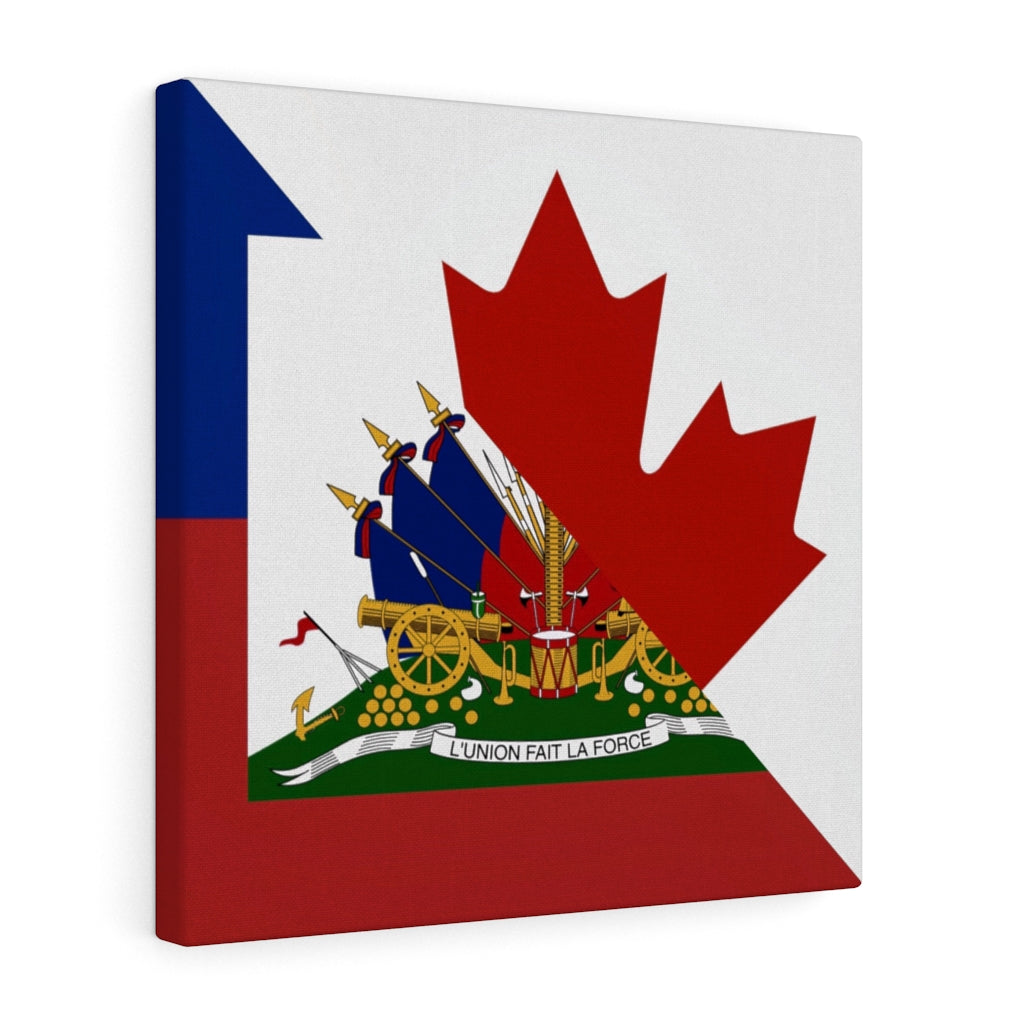 Haitian Canadian Flag Canvas Gallery Wraps | Haiti Canada