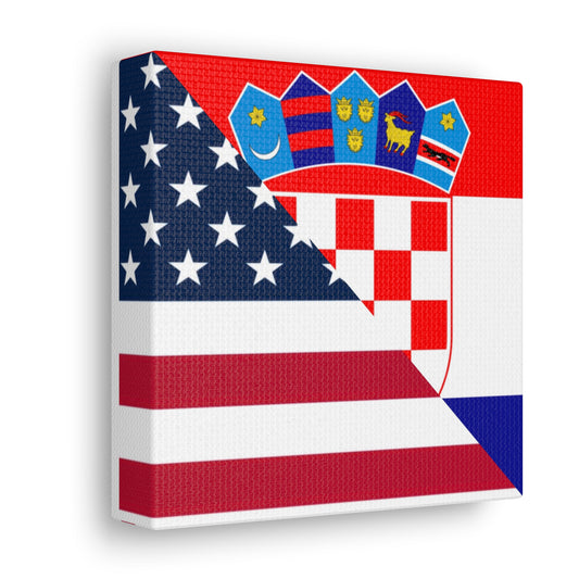 Croatian American Flag Croatia USA Canvas Gallery Wraps | Wall Art