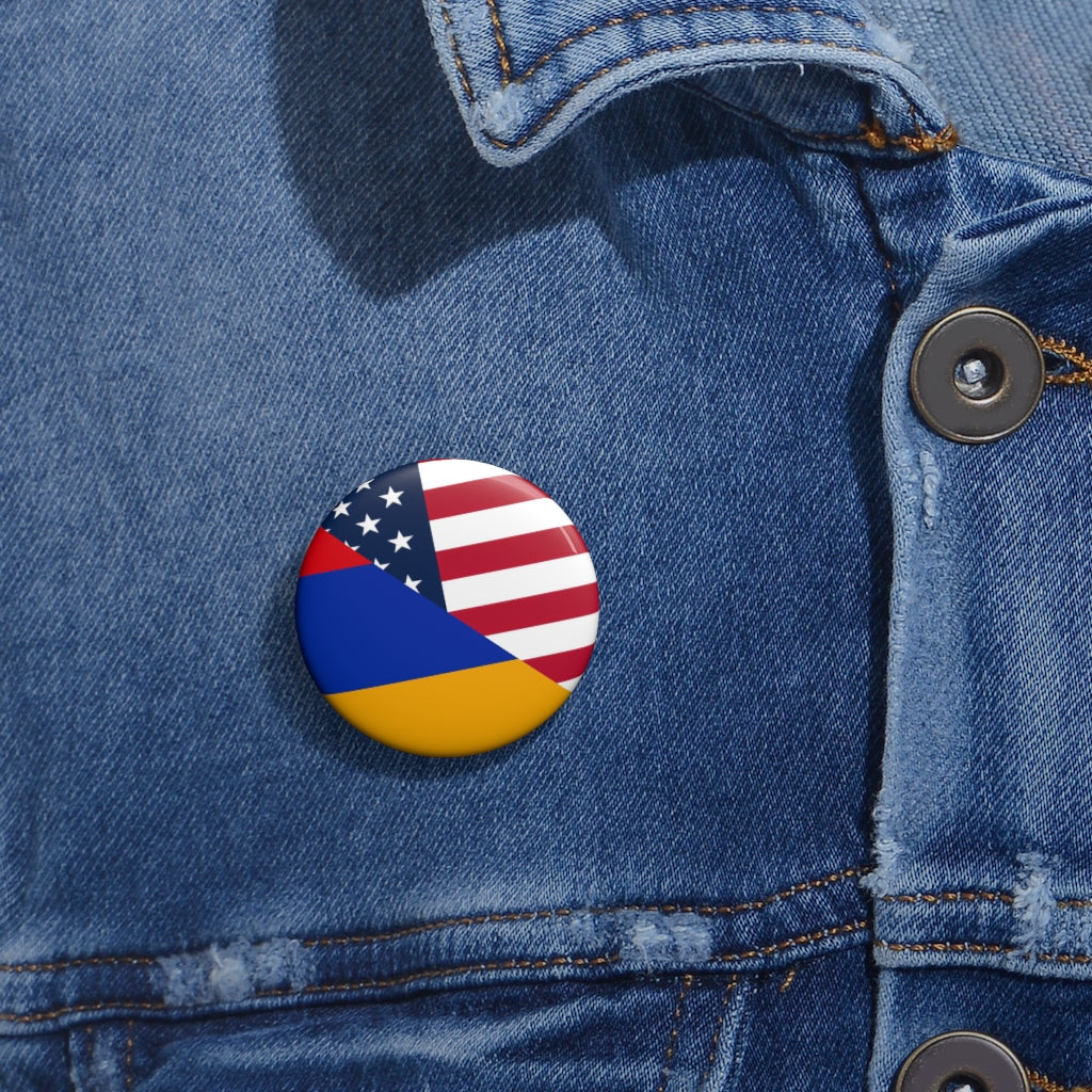 Armenian American Flag Pin Button | Armenia USA America