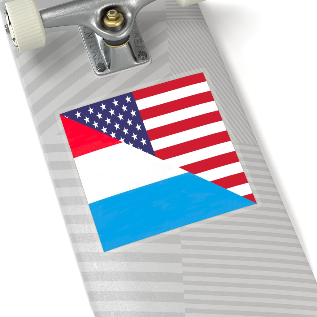 Luxembourg American Flag Sticker | Luxembourger USA Stickers