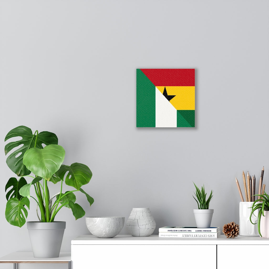 Nigerian Ghanaian Flag Canvas Gallery Wraps | Nigeria Ghana Naija