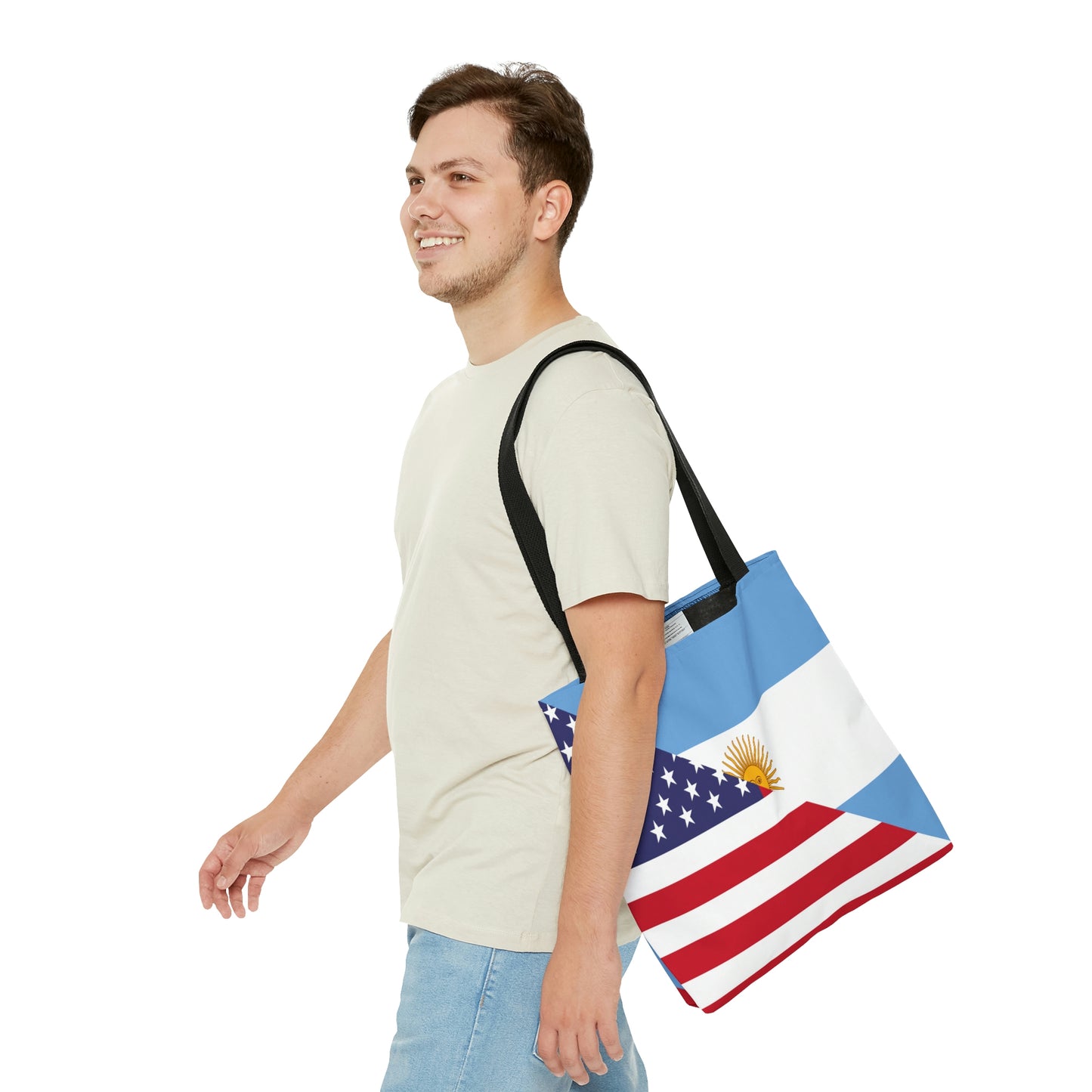 Argentina American Flag Argentinian USA Half Tote Bag | Shoulder Bag