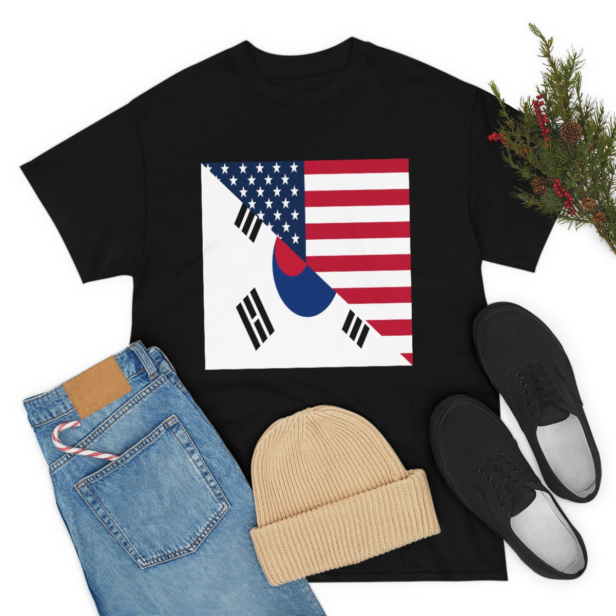 South Korean American Flag Half South Korea USA T-Shirt | Unisex Tee Shirt