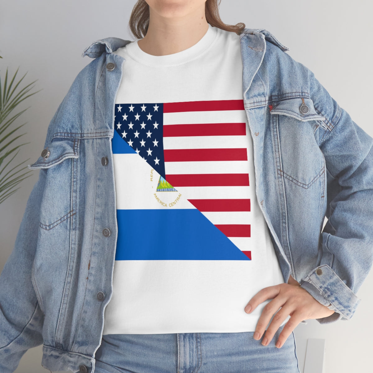 Nicaraguan American Flag Half Nicaragua USA T-Shirt | Unisex Tee Shirt