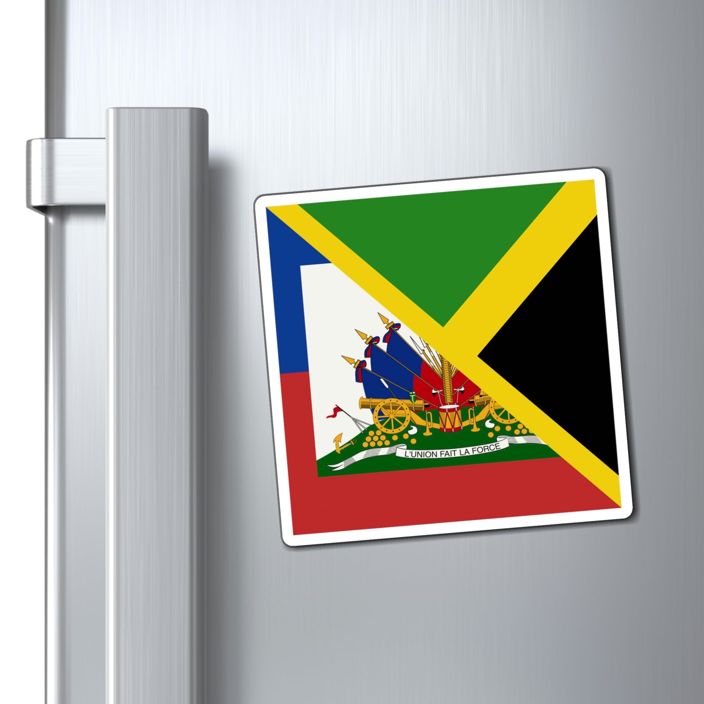 Haitian Jamaican Flag | Half Jamaica Haiti Magnet