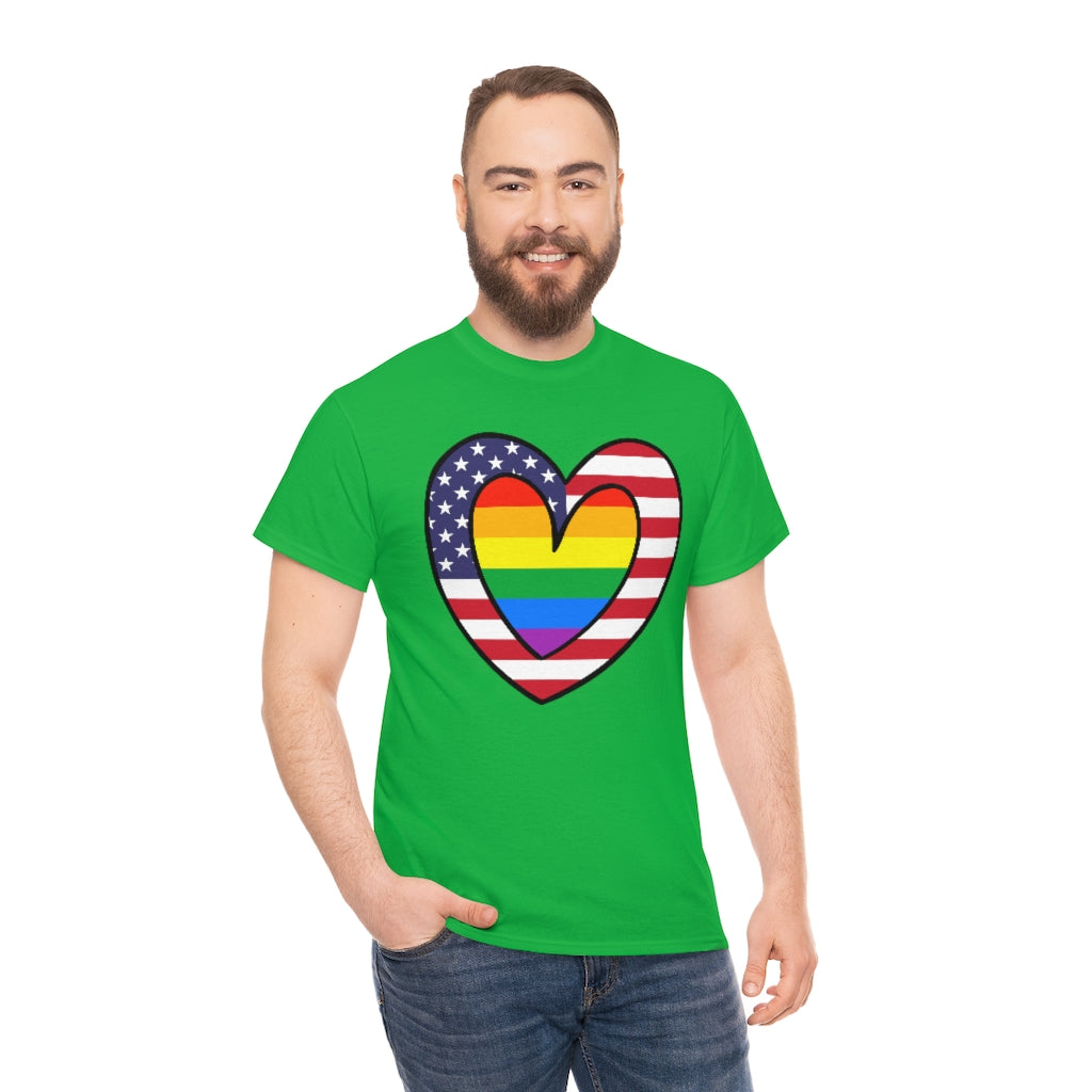 Rainbow Flag T-Shirt | Unisex LGBTQ Gay American Pride Men Women Tee