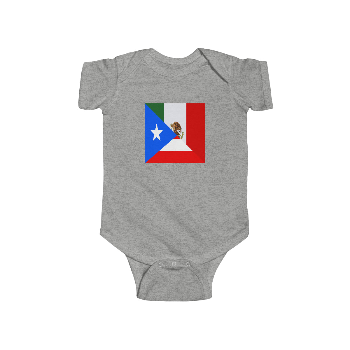 Puerto Rican Mexican Flag Half Mexico Puerto Rico Baby Bodysuit | Newborn Boy Girl