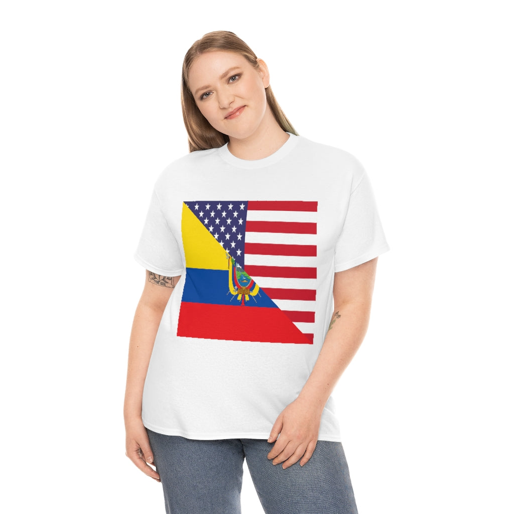 Ecuadorian American Flag Tee Shirt | Unisex Ecuador USA Tshirt