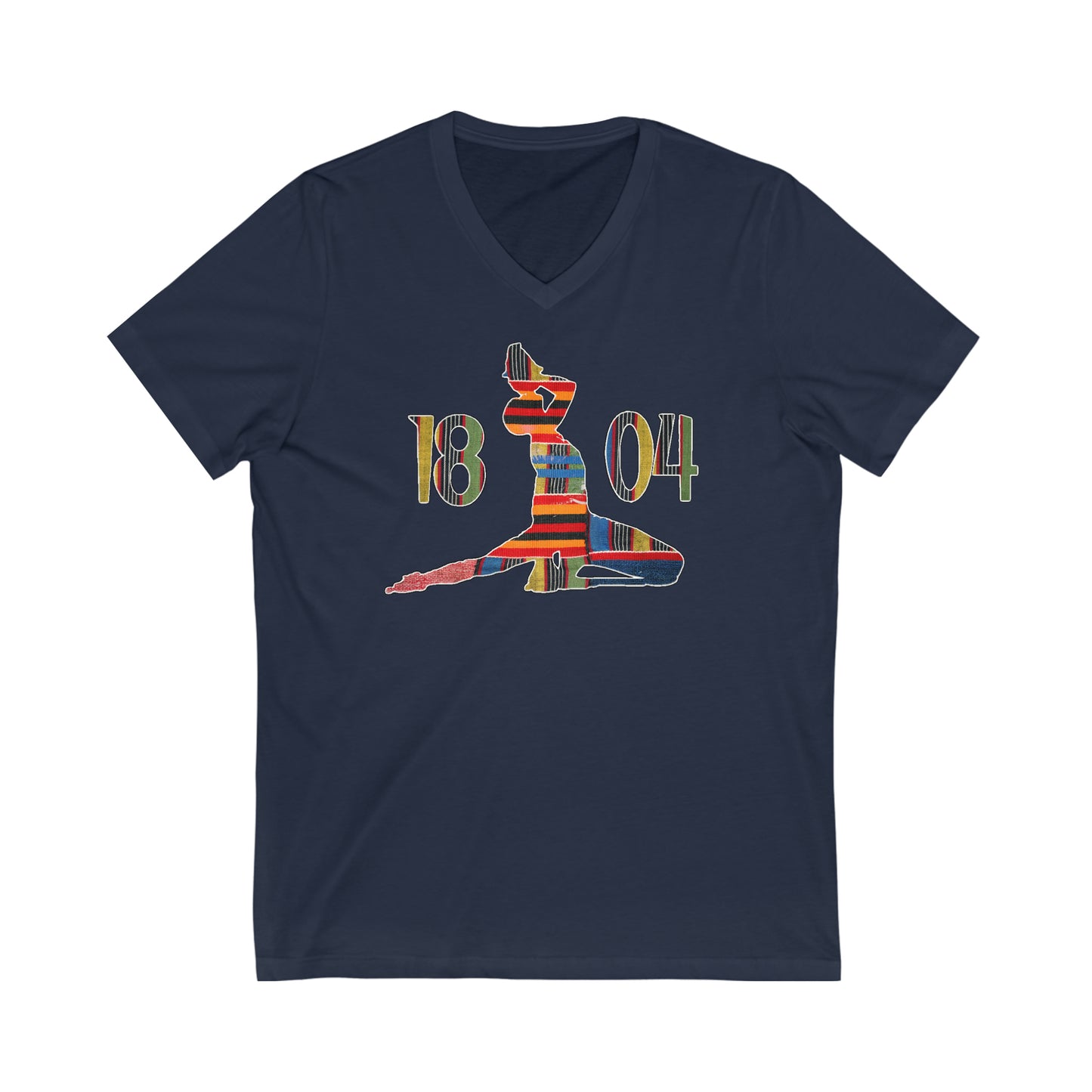 Kente Neg Marron 1804 Haiti | Haitian Neg Mawon V-Neck T-Shirt | Unisex Vee Shirt