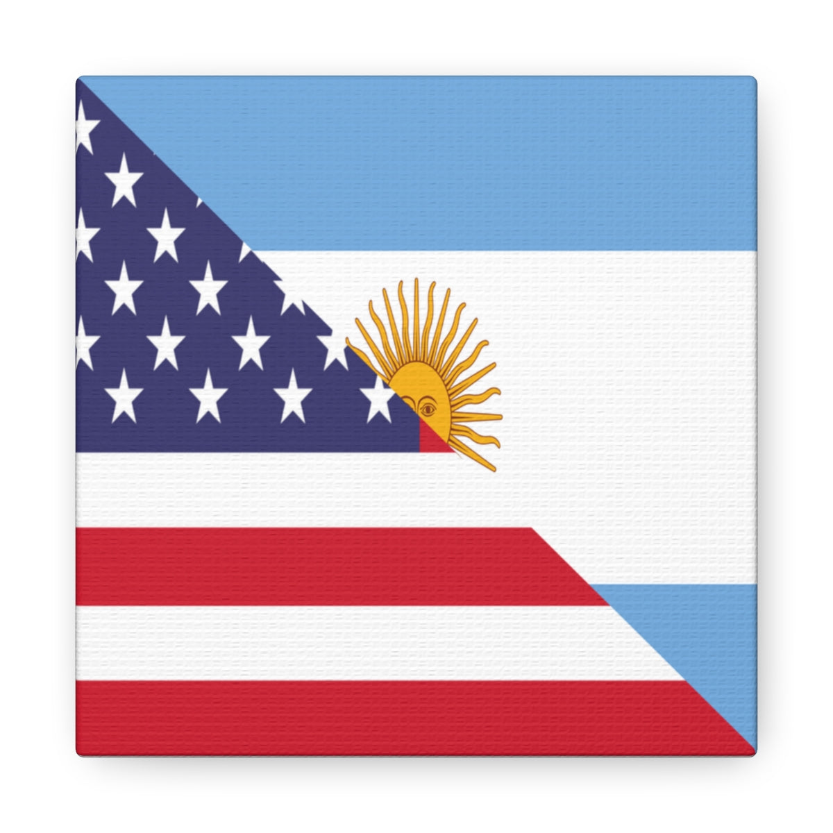 Argentina American Flag Argentinian USA Half Canvas Gallery Wraps | Wall Art