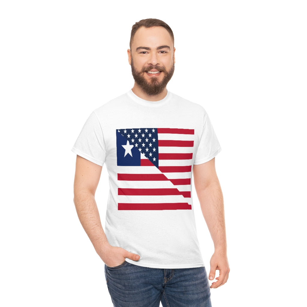 Liberian American Flag Tee Shirt | Unisex Liberia USA Tshirt