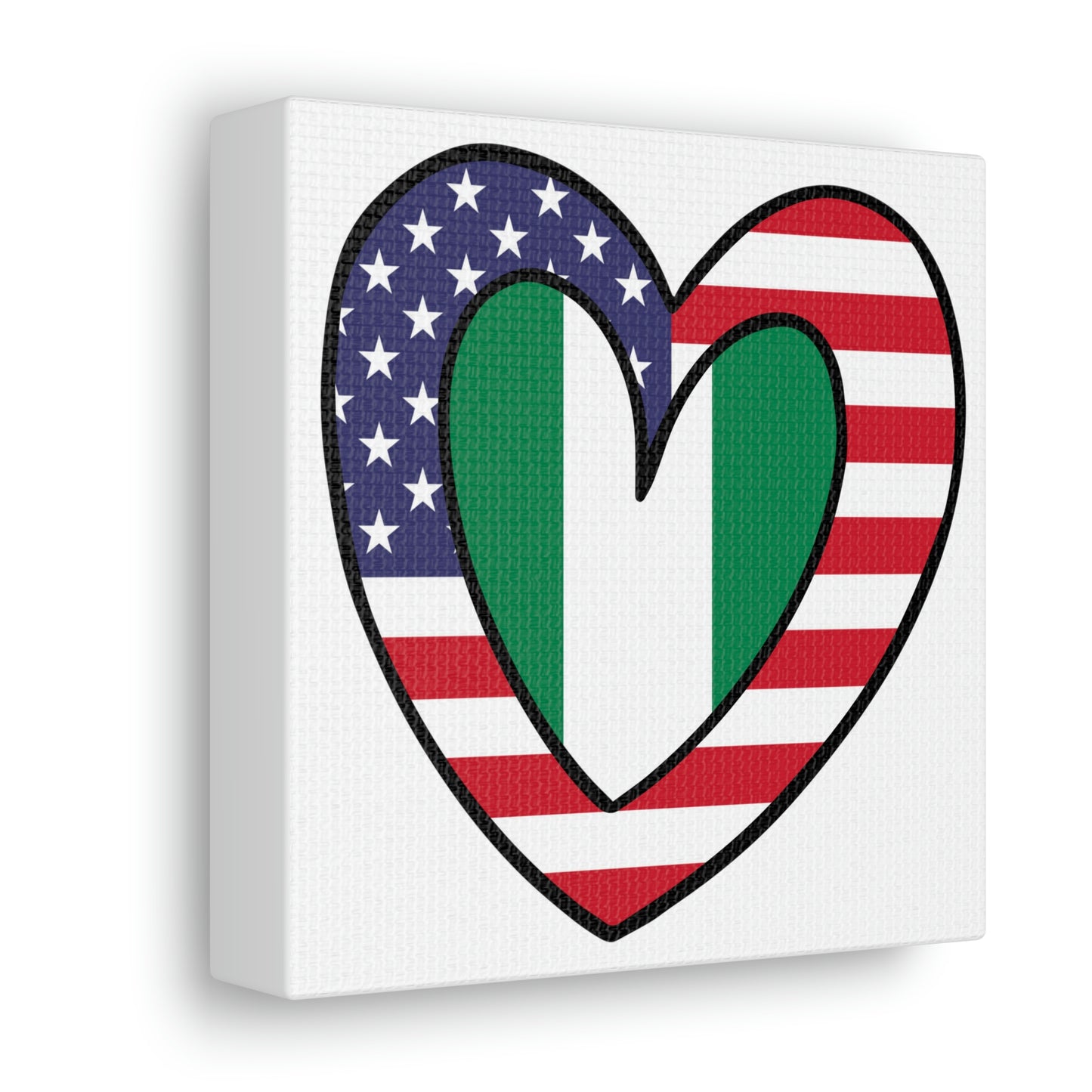 American Nigerian Flag Inner Heart USA Naija Nigeria Canvas Gallery Wraps | Wall Art