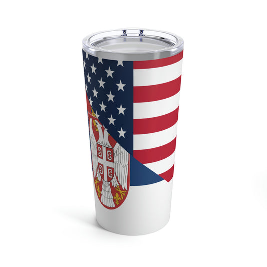 Serbian American Flag Half Serbia USA Tumbler 20oz