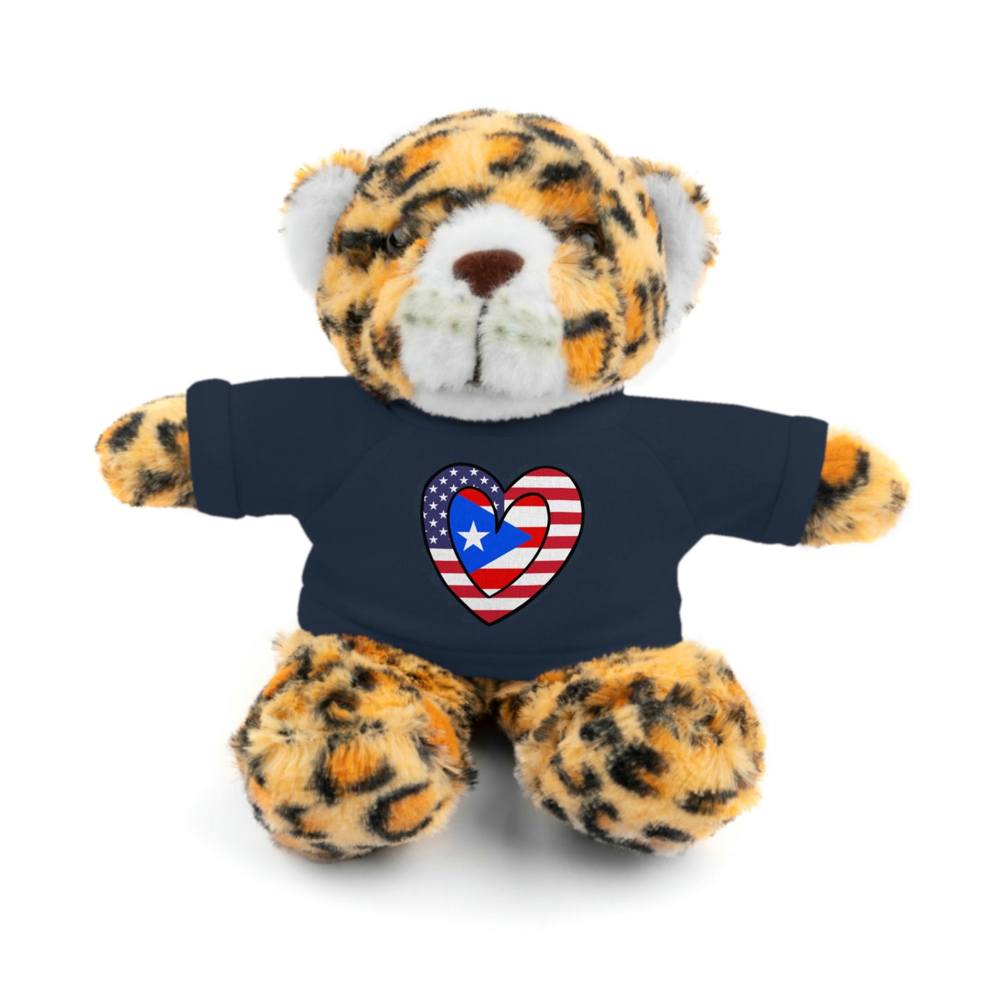 Puerto Rican American Valentines Day Gift Stuffed Animal | PR USA Flag Toy