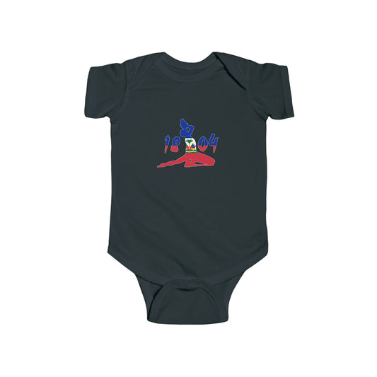 Neg Mawon 1804 Haitian Flag Black Maroon Haiti Independence Baby Bodysuit | Newborn Boy Girl