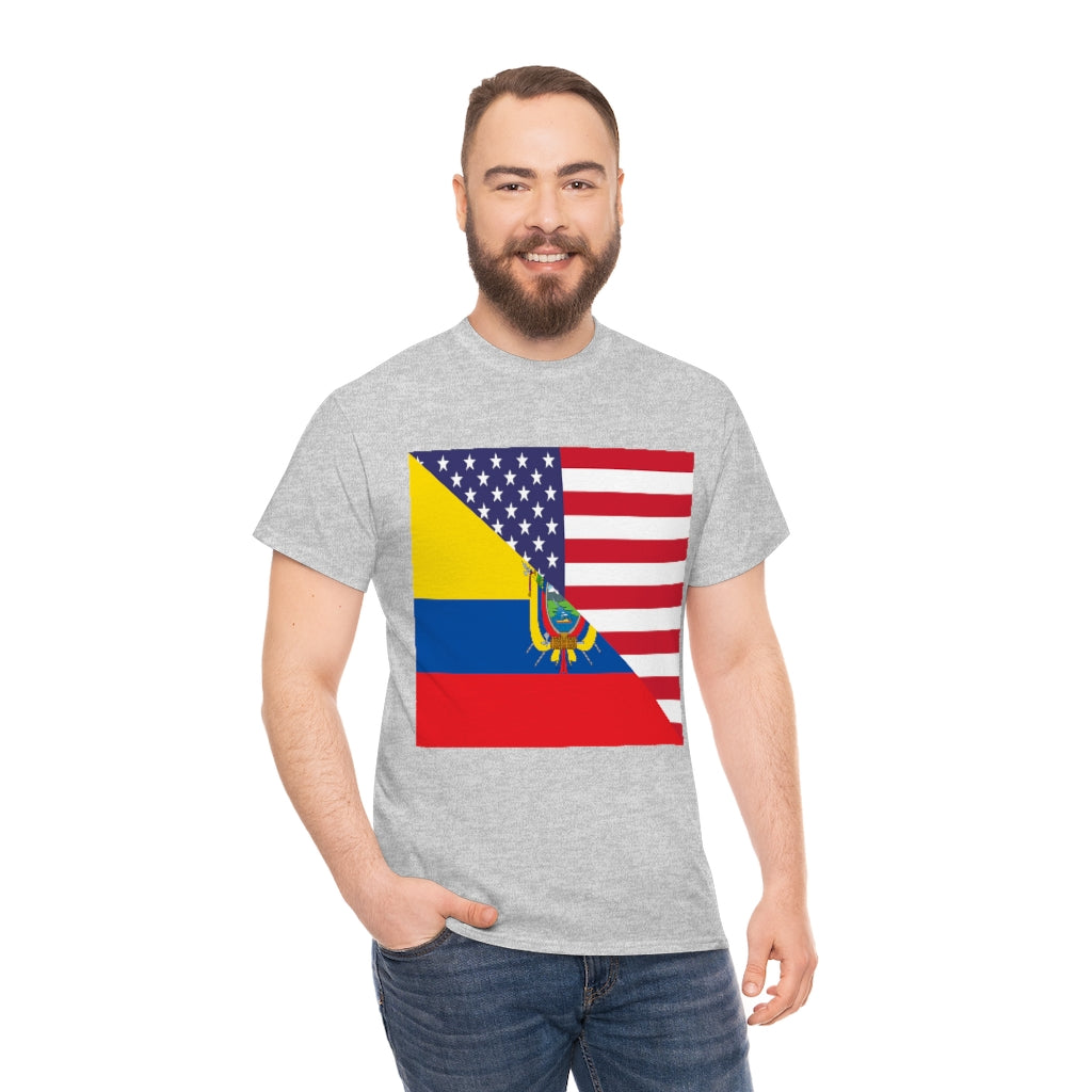 Ecuadorian American Flag Tee Shirt | Unisex Ecuador USA Tshirt