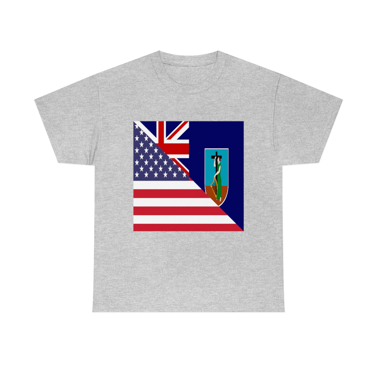 Montserrat American Flag Half Montserratian USA T-Shirt | Unisex Tee Shirt