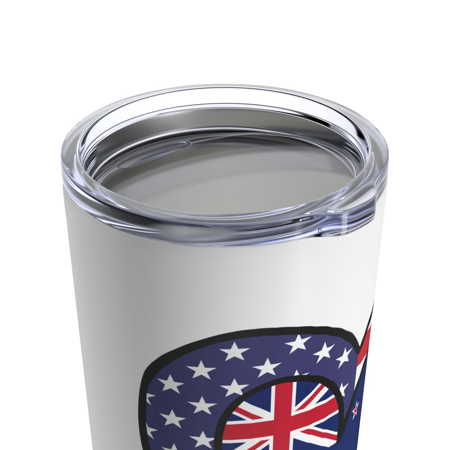 Kiwi American Heart Valentines Day Gift Half New Zealand USA Flag Tumbler 20oz Beverage Container