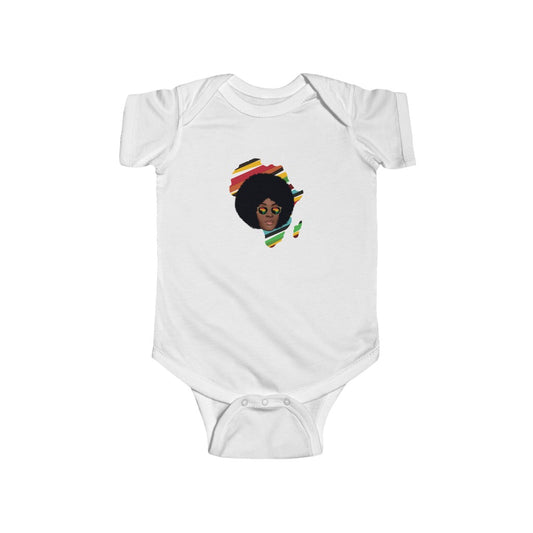 African Woman Glasses Baby Bodysuit | Africa Continent Baby Boy Girl