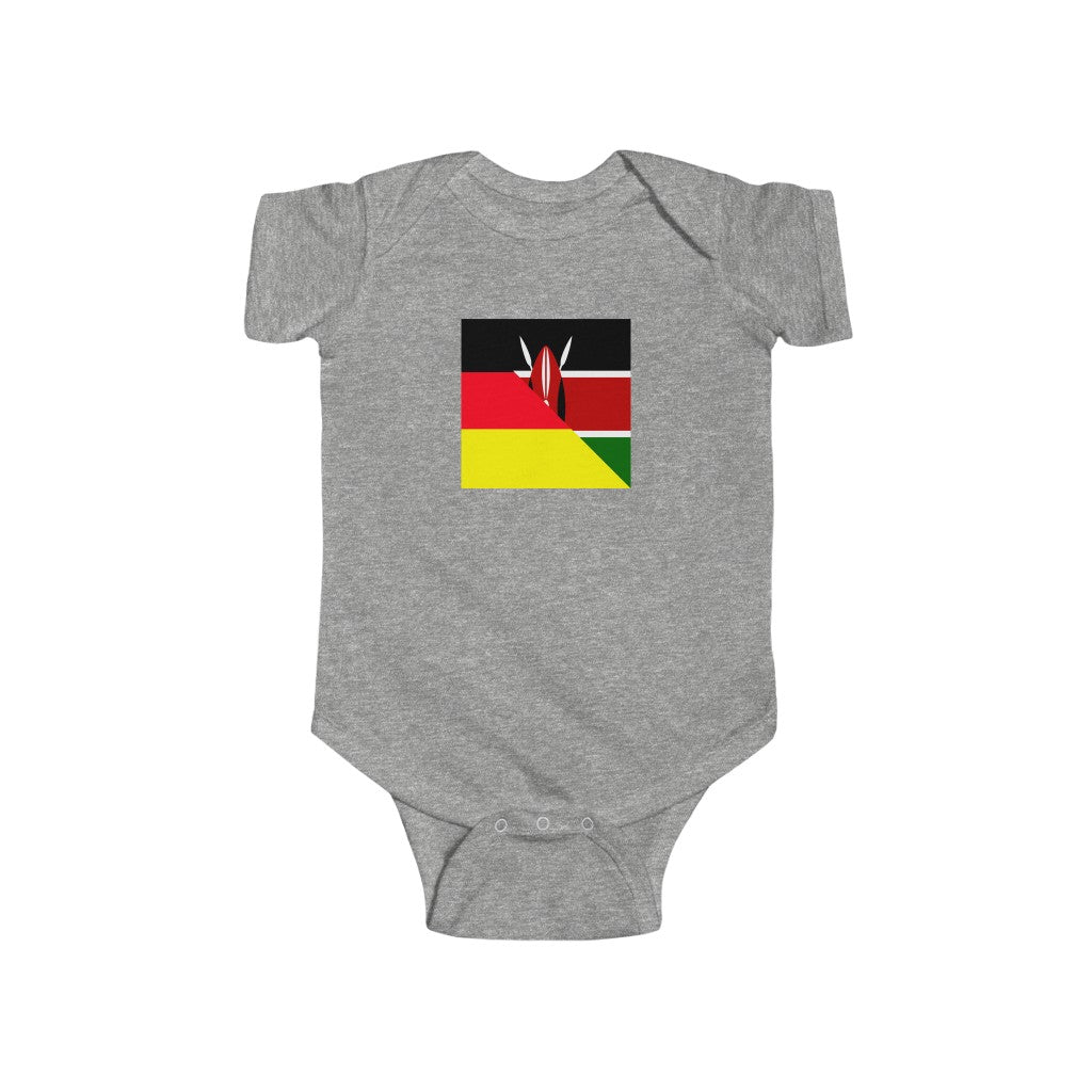 Kenyan German Flag Baby Bodysuit | Kenya Germany Newborn Boy Girl