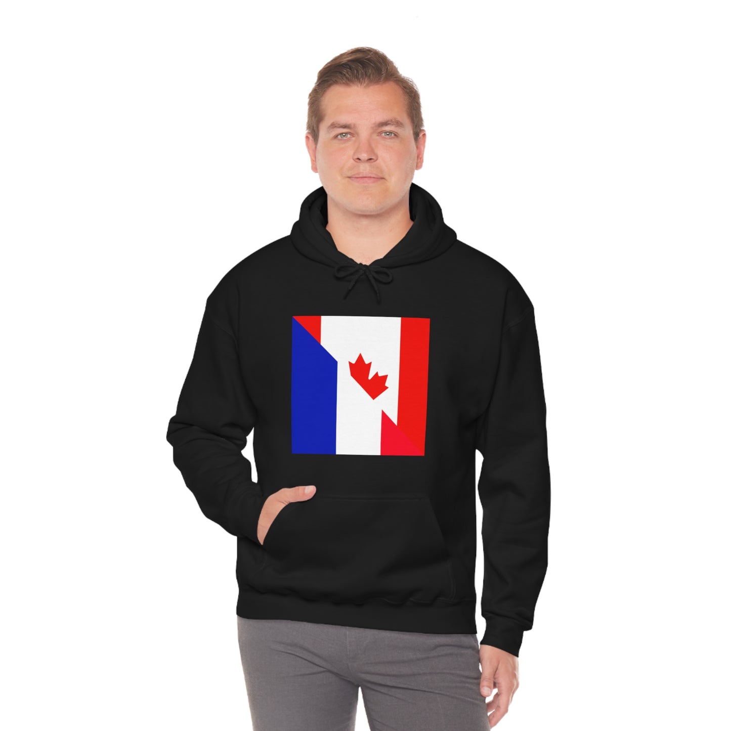 French Canadian Flag Hoodie | Unisex Half Canada France Pullover