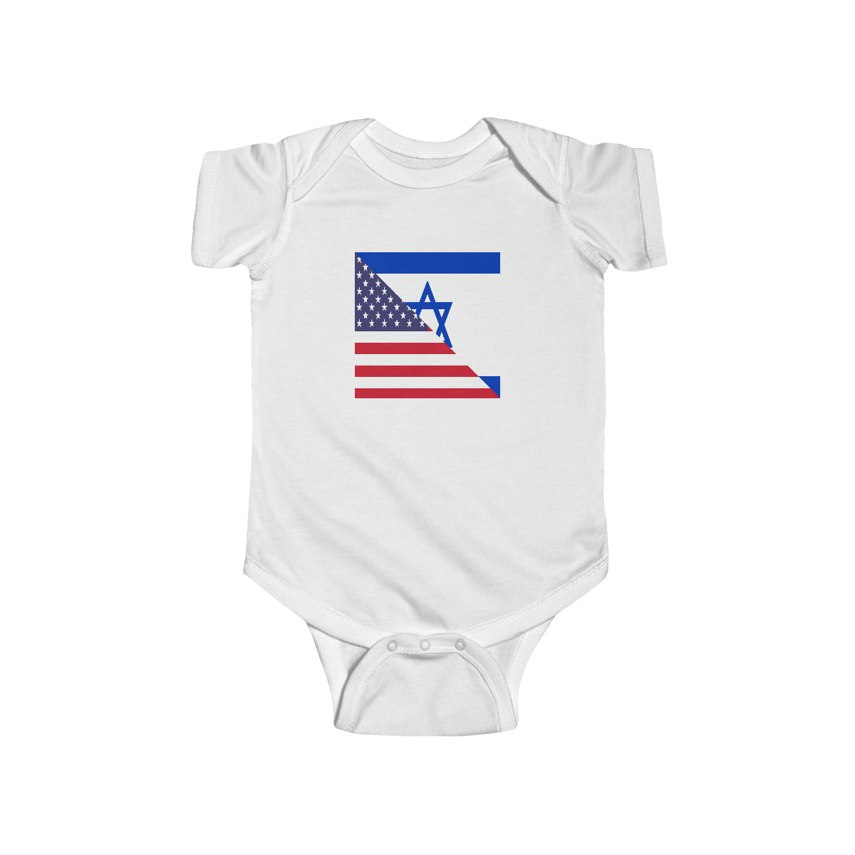 Israel American Flag Half Israeli USA Baby Bodysuit | Newborn Boy Girl