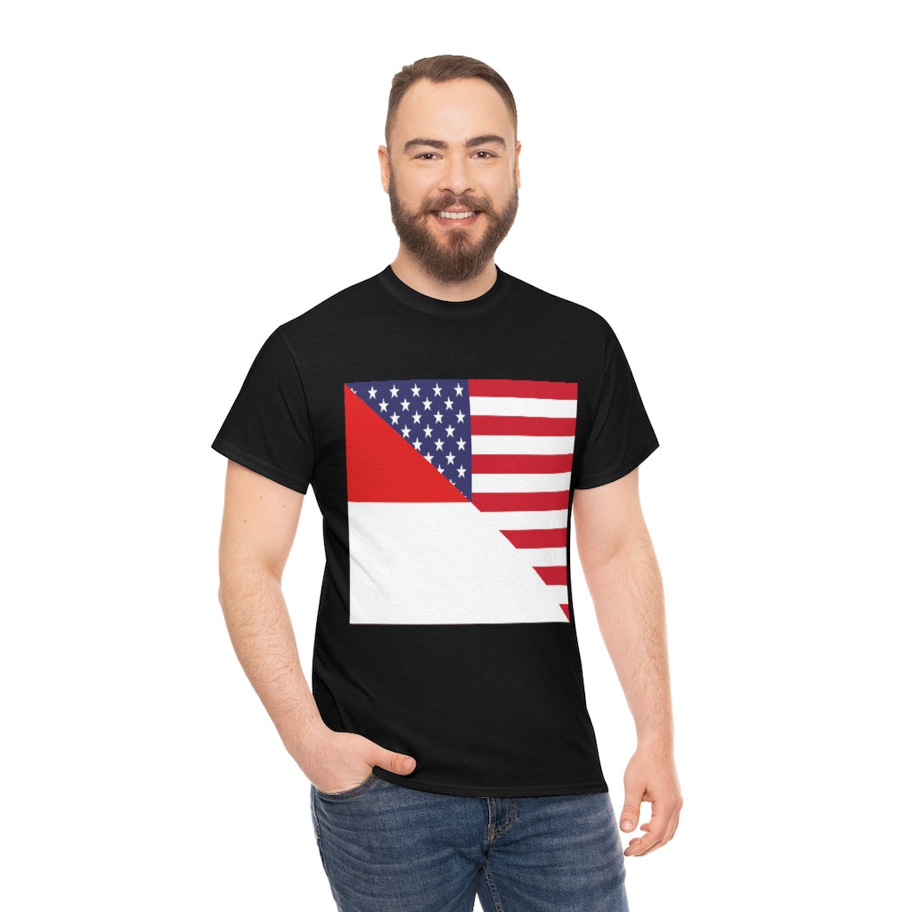 Indonesian American Flag Tee Shirt | Unisex Indonesia USA Tshirt