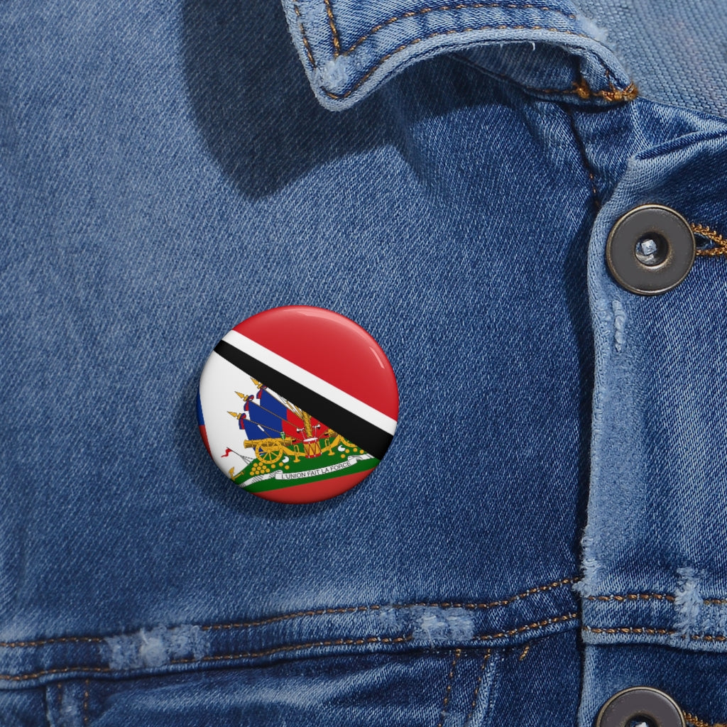 Trinidadian Haitian Flag Pin Button | Trinidad Haiti