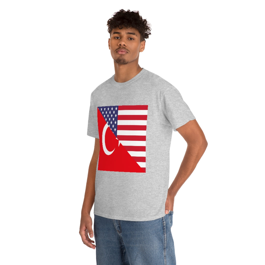 Turks American Flag Tee Shirt | Unisex Turkey USA Tshirt