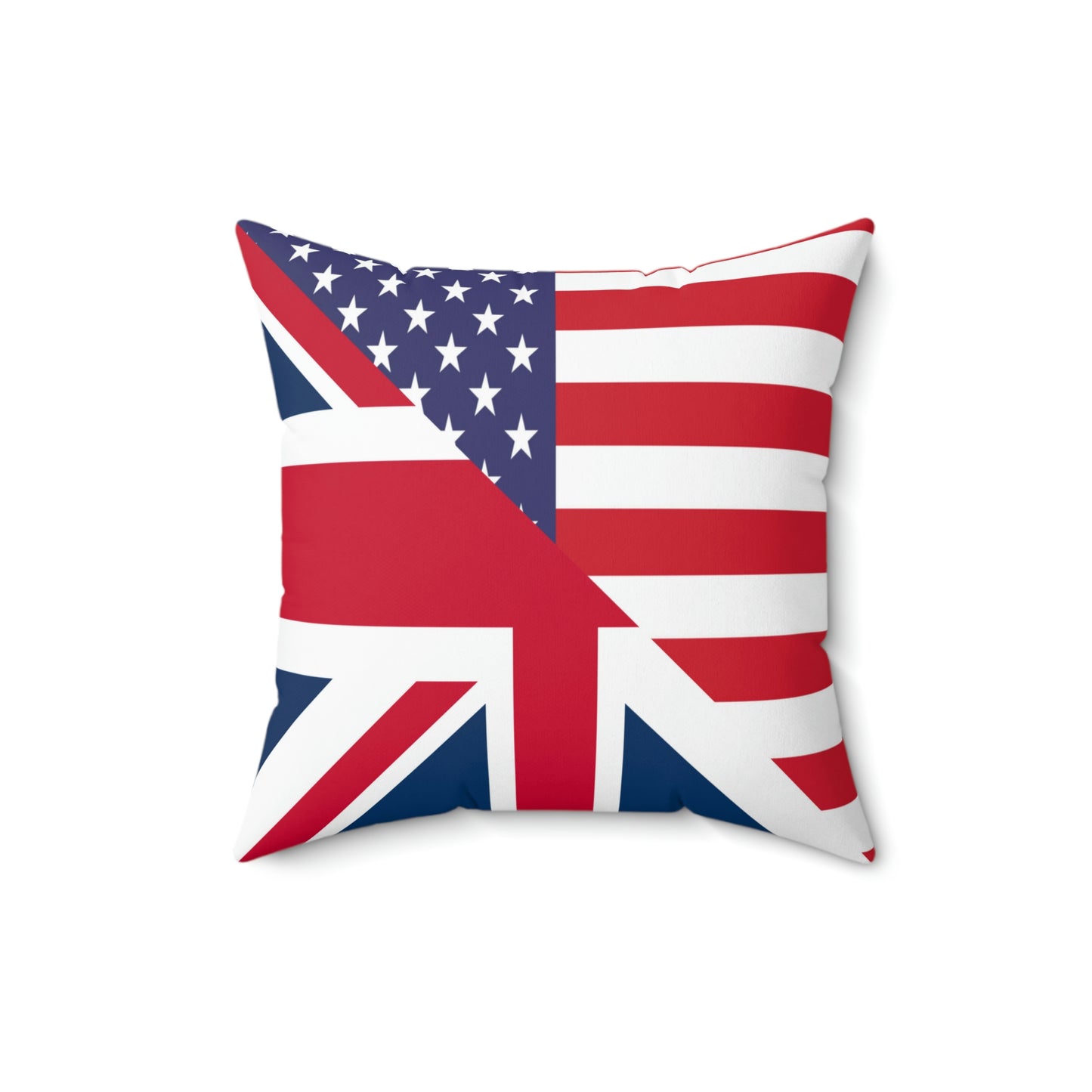 English American Flag United Kingdom USA Spun Polyester Square Pillow