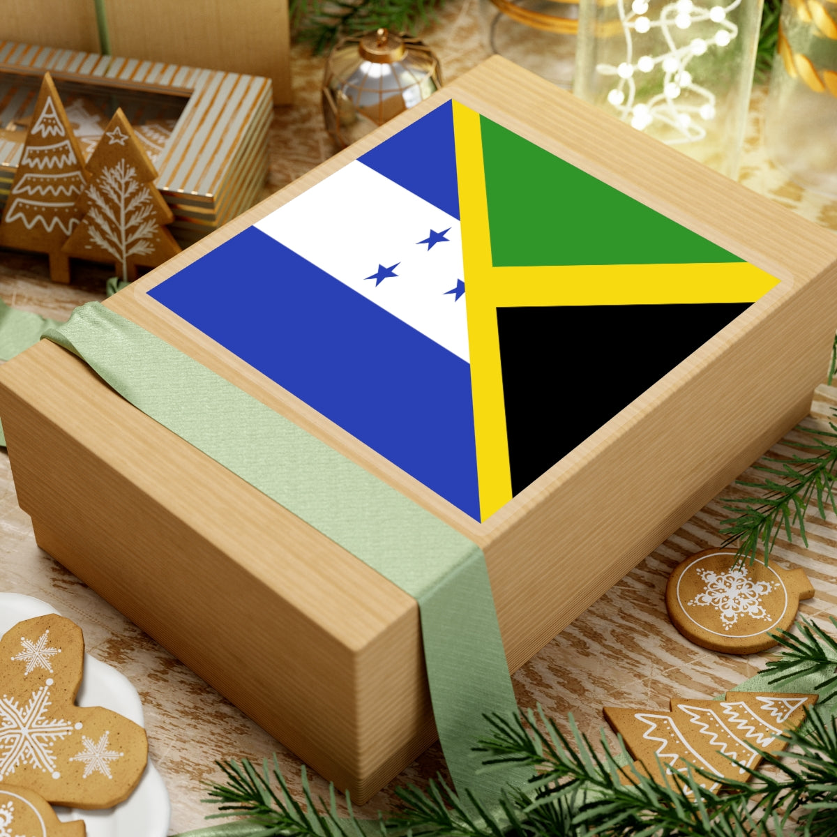 Jamaican Honduran Flag Sticker | Jamaica Honduras Flag Sticker