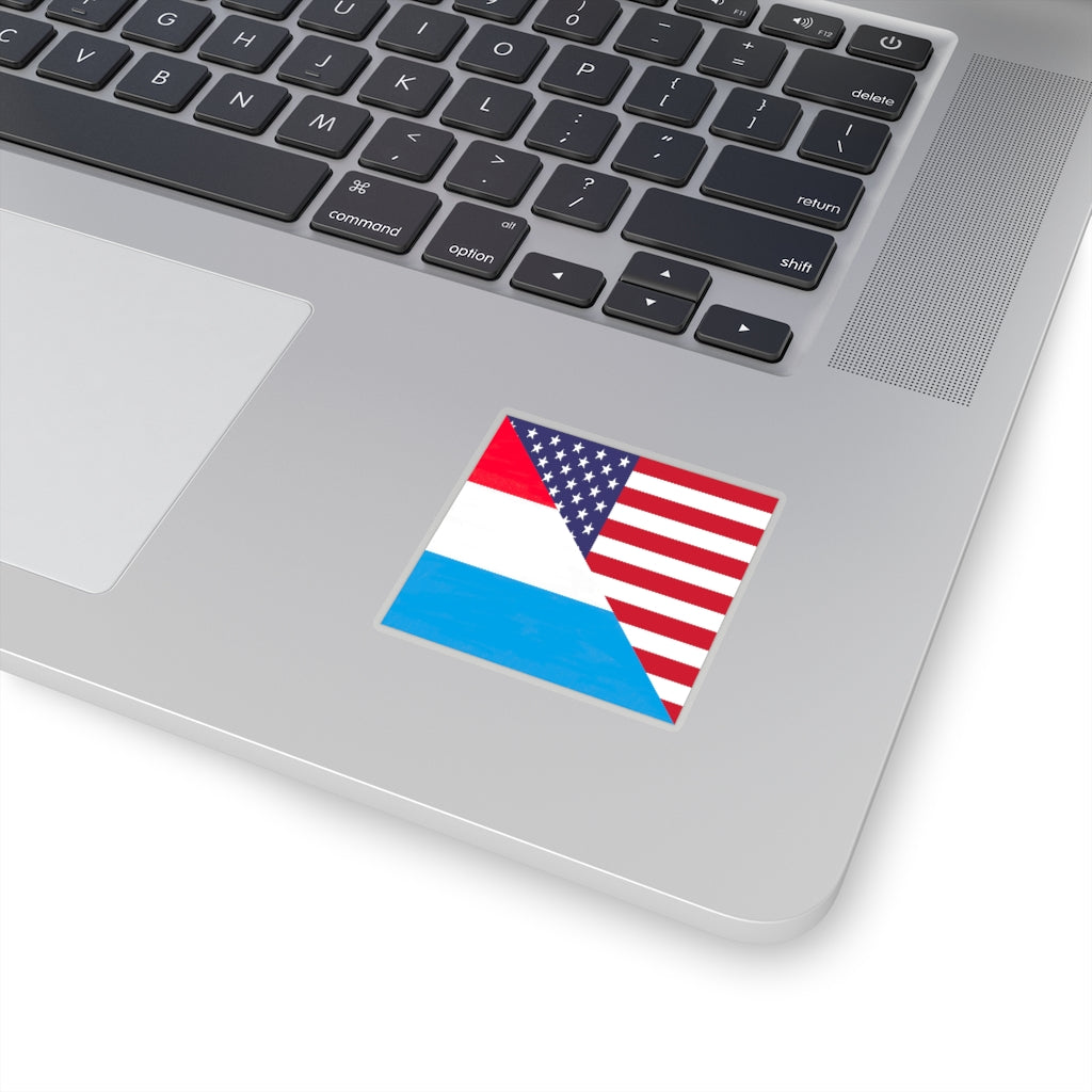 Luxembourg American Flag Sticker | Luxembourger USA Stickers